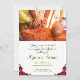 Invitation Thème Floral du Rose Mariage indien
