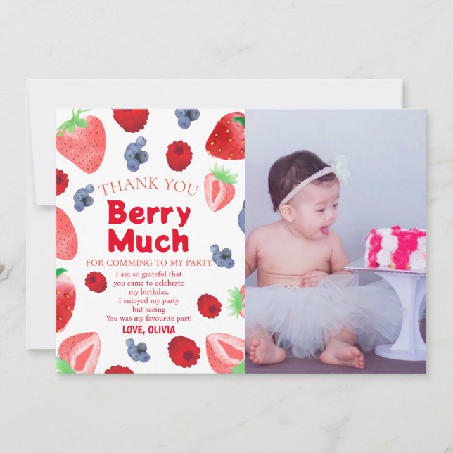 Invitation Thème Fruit 1er anniversaire (Devant)