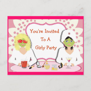 Invitation Thème Fun Girly Pamper Party