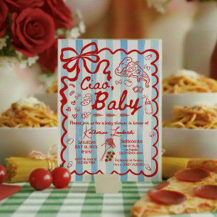 Invitation Thème italien Coquette Ciao Baby Blue