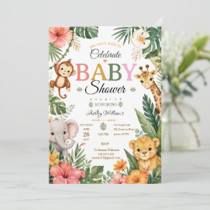 Invitation Thème jungle Baby shower