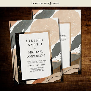 Invitation Thème Mariage scandinave Japandi Tons Terre