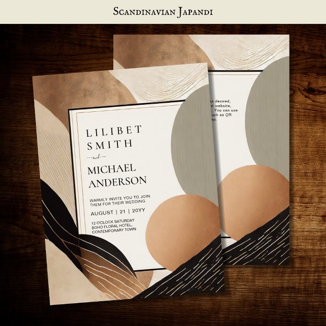 Invitation Thème Mariage scandinave Japandi Tons Terre (Créateur téléchargé)