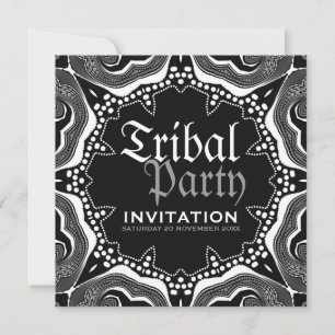 Invitation Thème médiéval gothique tribal noir et blanc pour 