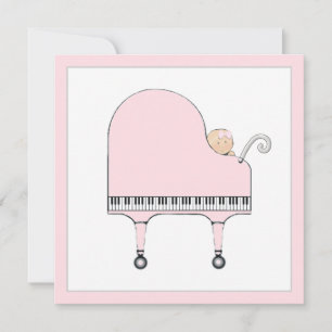 Invitation Thème musical pour baby shower de fille