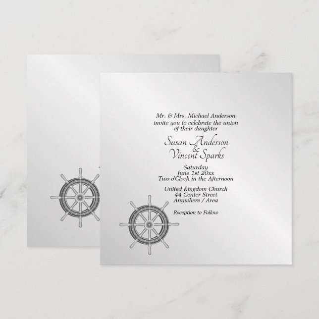 Invitation Thème nautique (Devant / Derrière)