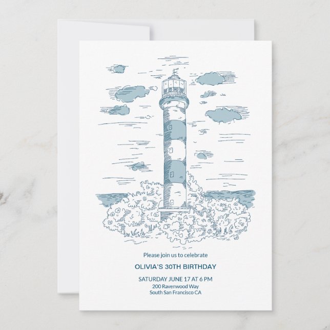 Invitation Thème nautique Anniversaire (Devant)