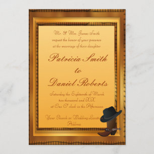 Invitation Thème occidental avec la botte et le casquette