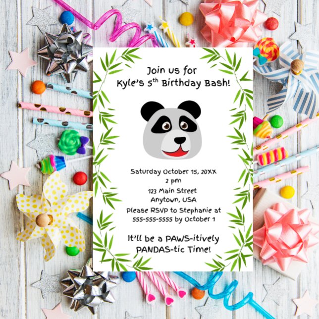 Invitation Thème Panda Mignon (Créateur téléchargé)