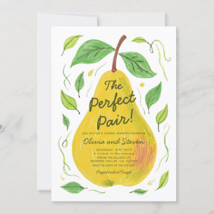 Invitation Thème Pear Le Parfait Pair Couple Douche