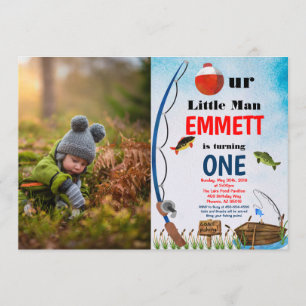 Invitation Thème Pêche Bobine Poisson Garçon 1er N'importe qu