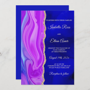 Invitation Thème Royal Blue and Purple Mariage
