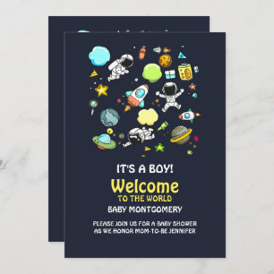 Invitation Thème spatial cool - Astronauts & Rocket Ships