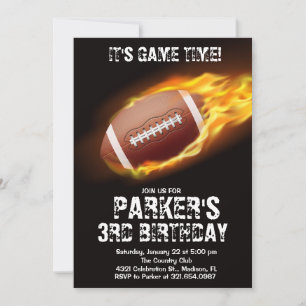 Invitation Thème Sport Jeu Feu Football Anniversaire