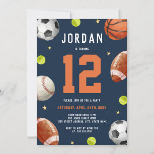 Invitation Thème sportif pour l'anniversaire des garçons