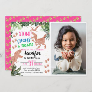 Invitation Thème T-Rex Dinosaur