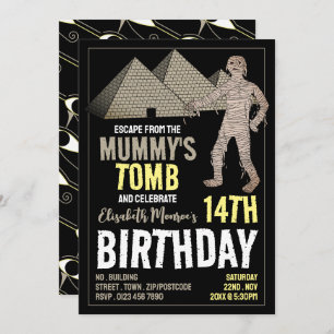 Invitation Thème Tombe de maman, Salle d'évasion fête d'anniv