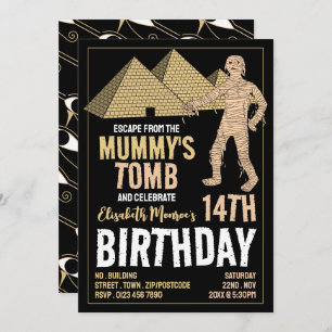 Invitation Thème Tombe de maman, Salle d'évasion fête d'anniv