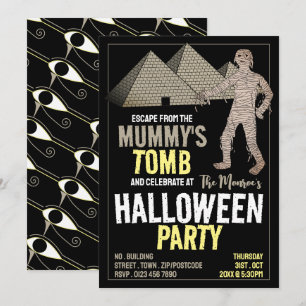 Invitation Thème Tombe de maman, Salle d'évasion Halloween Pa