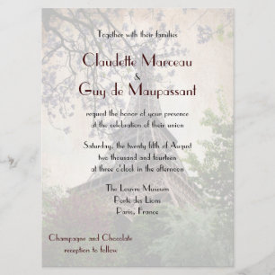Invitation Thème Tour Eiffel Mariage français