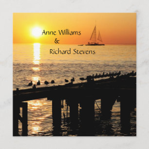 Invitation Thème tropical du coucher de soleil