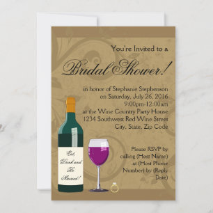 Invitation Thème Vin Fête des mariées