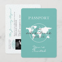 Thème Voyage Passport Neutre Genre Turquoise Baby