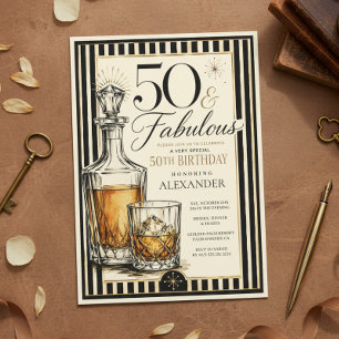 Invitation Thème Whisky 50e Anniversaire pour Lui