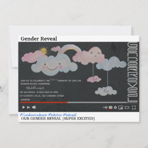Invitation Thème YouTube sexe mignon révéler la fête Invitati