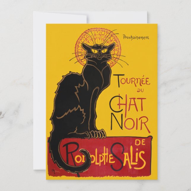 Invitation Theophile Steinlen - Le Conversation Noir Vintage (Devant)