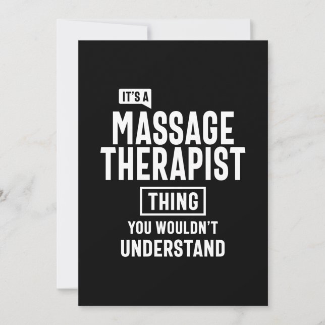Invitation Thérapeute de massage Titre du travail Cadeau (Devant)