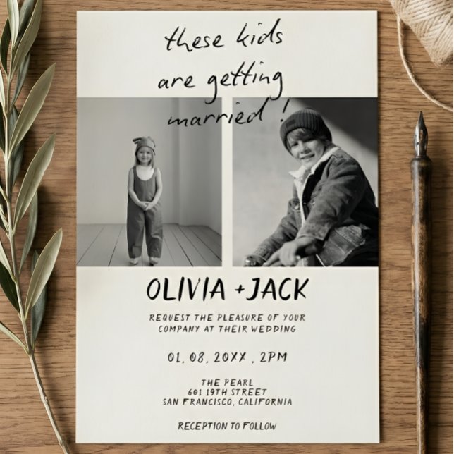 Invitation These Kids Are Getting Married Child Photo Wedding (Créateur téléchargé)