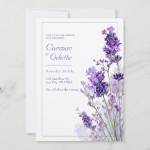 Thin Purple Watercolor Lavender Frame Wedding