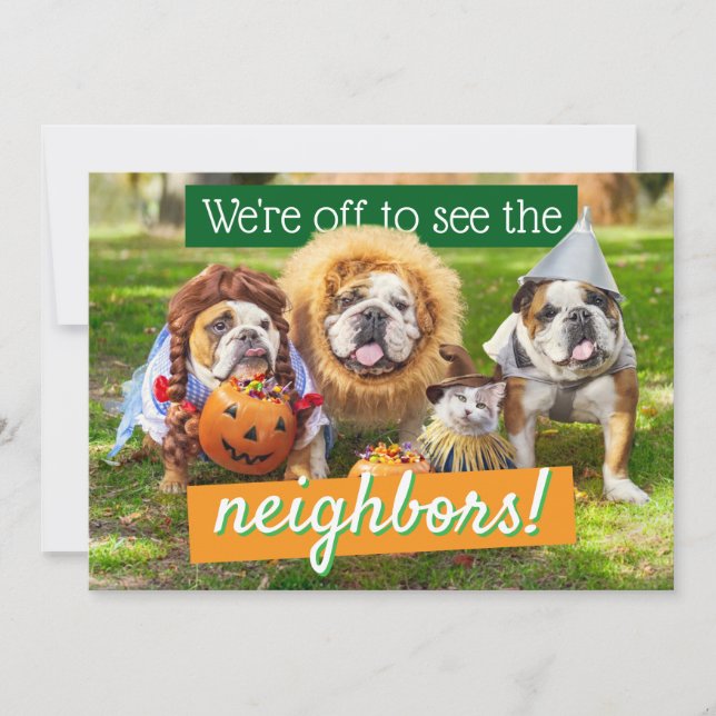 Invitation Three Bulldogs in Costumes (Devant)