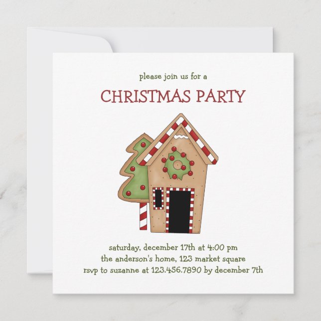 Invitation Thym de Noël · Chambre de pain d'épice (Devant)