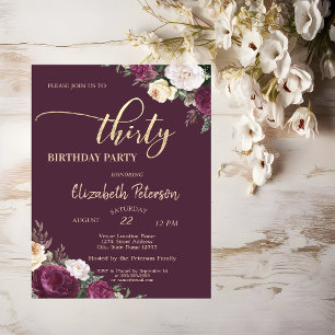Invitation Tiara, Confettis Fleurs Bourguignon 30e Anniversai