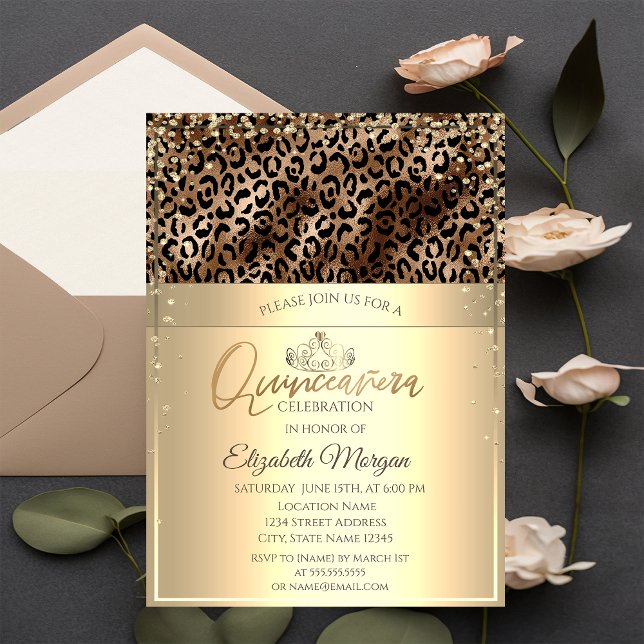 Invitation Tiara d'or, Empreinte de léopard de diamants Quinc (Créateur téléchargé)