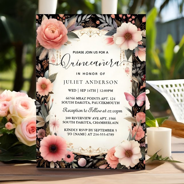 Invitation Tiara Famille Latina Girl Espagnol Quinceanera (Créateur téléchargé)
