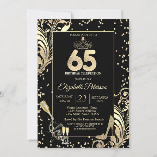 Invitation Tiara Parties scintillant Talons Diamants Boucles