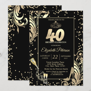 Invitation Tiara Parties scintillant Talons Diamants Tourbill