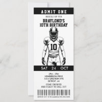 Ticket d'anniversaire de football américain