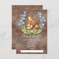 Ticket de Baby shower de couches de laine de bois