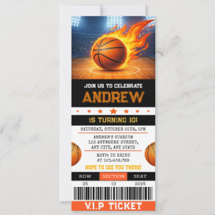 Invitation Ticket de Naissance de Basket-ball Moderne Personn