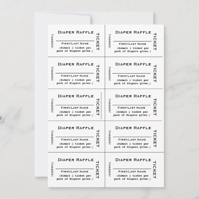 Invitation Tickets de rousseur de couches Typographie ordinai (Devant)