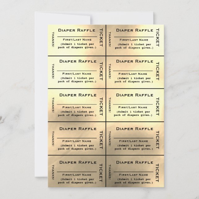 Invitation Tickets de rousseur dorés (Devant)