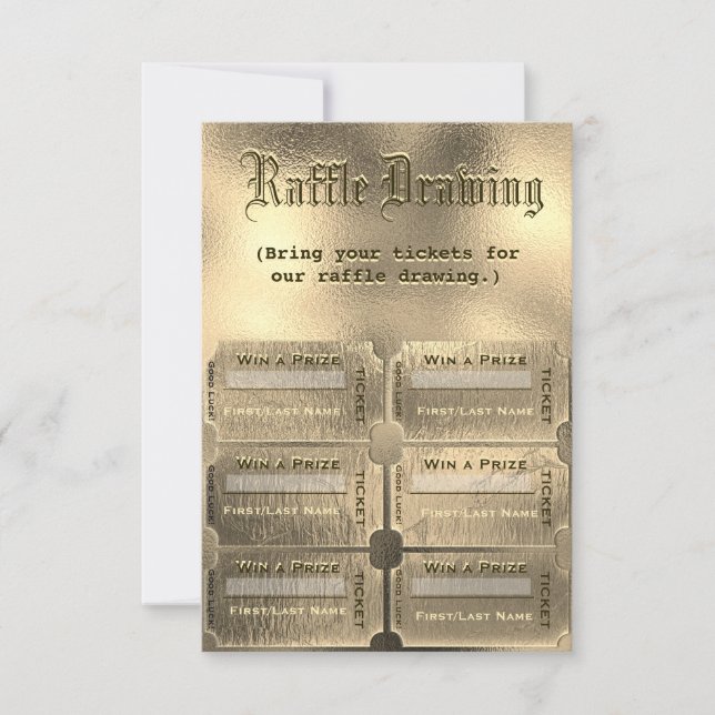 Invitation Tickets Gold Raffle (Devant)