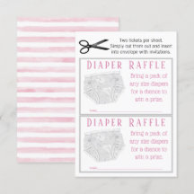 Tickets Raffle pour fille à couche rose gris