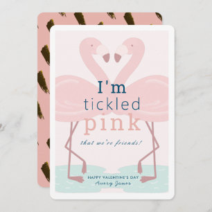 Invitation Tickled Pink Flamant rose Pink Valentine's Day Car