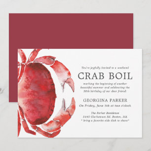 Invitation Tide rouge  Crab Boil Birday