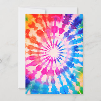 Invitation Tie Dye Super Hippie Personnalisé Anniversaire Fêt